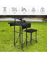 Foldable Shooting Bench with Adjustable Height Table