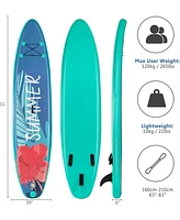 10 Feet Inflatable Stand Up Paddle Board with Backpack Leash Aluminum Paddle