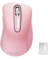 memzuoix 2.4G Wireless Mouse,Ergonomic Mouse Pad with Wrist Support for Laptop, Pc, Desktop, MacBook(Mouse + Pad)