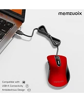 memzuoix Ergonomic Mouse Pad + Usb Wired Mouse for Laptop, Desktop, Pc, MacBook