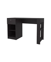 Sun City Computer Desk with a Drawer and Open Storage, Wengue