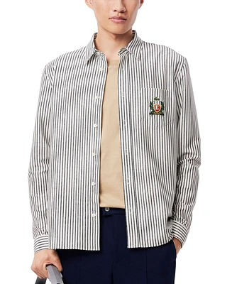 Lacoste Men's Woven Stripe Logo Shirt