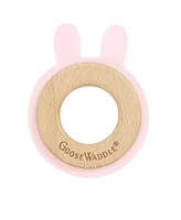 GooseWaddle Pink Bunny Silcone + Wood Teether