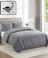 Vcny Home Solomun Pinsonic Damask 3-Pc. Quilt Set