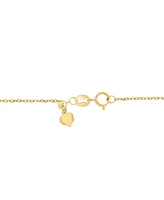 Effy Cultured Freshwater Pearl (6-1/2mm) & Diamond (1/6 ct. t.w.) Heart 18" Lariat Necklace in 14k Gold