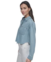 Dkny Jeans Women's Cropped Chambray Shirt - Kyj