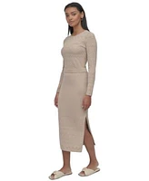 Dkny Jeans Womens Pointelle Knit Cropped Sweater Pointelle Knit Midi Skirt