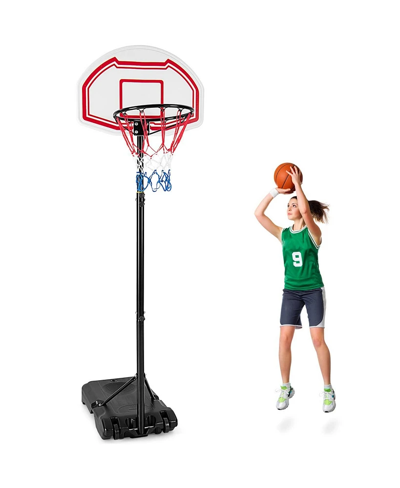 Height Adjustable Basketball Hoop with 2 Nets and Fillable Base