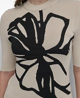 Dkny Women's Graffiti Floral Jacquard Sweater