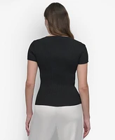 Dkny Women's Square-Neck Short-Sleeve Sweater