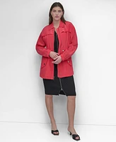 Dkny Women's Textured Anarak Drawstring Jacket