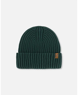 Deux par Boy Cuffed Knit Hat Forest Green - Toddler|Child