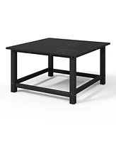 Low Outdoor Hdpe Square Patio Coffee Table