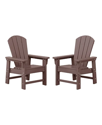 Kids Outdoor Adirondack Plastic Patio Chair (Set of 2)