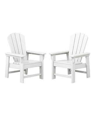 Kids Outdoor Adirondack Plastic Patio Chair (Set of