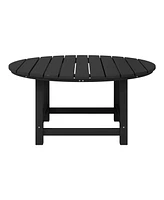 5-Piece Outdoor Patio Hdpe Adirondack Chair With Round Coffee Table Conversation Set