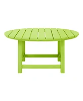 5-Piece Outdoor Patio Hdpe Adirondack Chair With Round Coffee Table Conversation Set
