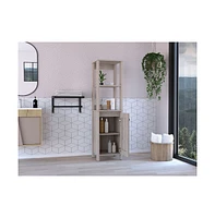 Depot E-shop New Haven Linen Single Door Cabinet, Two Interior Shelves