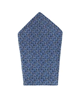 Trafalgar Benito's Blue Basketweave Patterned Silk Pocket Square