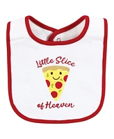 Hudson Baby Infant Boy Cotton Bibs, Pizza Slice Of Heaven, One Size