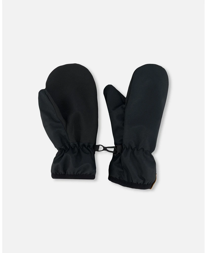 Deux par Deux Baby Unisex Mid-Season Mittens Black - Infant