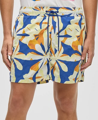 Mode of One Men's Floral Tones Regular-Fit Printed Swim Trunks, Exclusively at Macy's