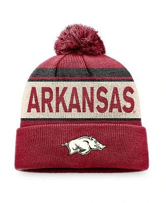 Top of the World Men's Cardinal Arkansas Razorbacks Prime Cuffed with Pom Knit Hat