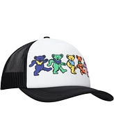 Lids Men's and Women's White/Black The Grateful Dead Dancing Bears Foam Trucker Adjustable Hat