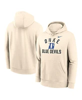 Nike Men's Cream Duke Blue Devils Arch Logo Pullover Hoodie