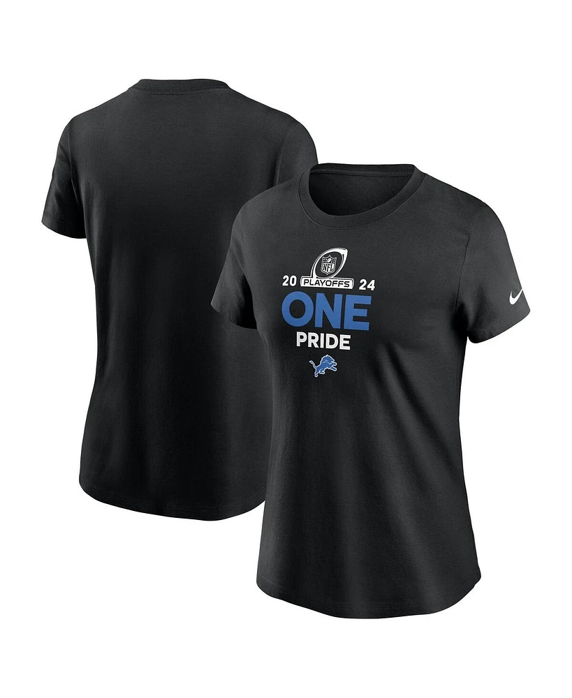 Nike Women's Black Detroit Lions 2024 Nfl Playoffs T-Shirt