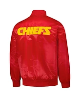 Starter Men's Red Kansas City Chiefs Exclusive Satin Full-Snap Varsity Jacket