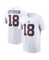 Nike Men's Justin Jefferson White Minnesota Vikings Name Number T-Shirt