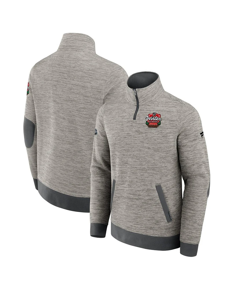 Fanatics Men's Gray 2025 Nhl Winter Classic Authentic Pro Quarter-Zip Sweatshirt