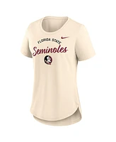 Nike Women's Tan Florida State Seminoles Script Logo Tri-Blend T-Shirt