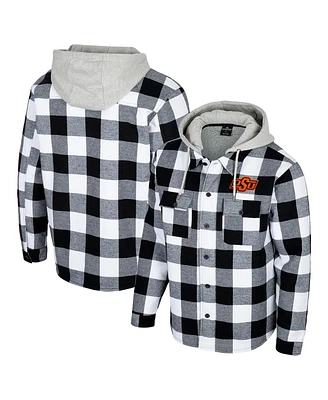 Colosseum Men's Black/White Oklahoma State Cowboys Buffalo Plaid Full-Zip Jacket