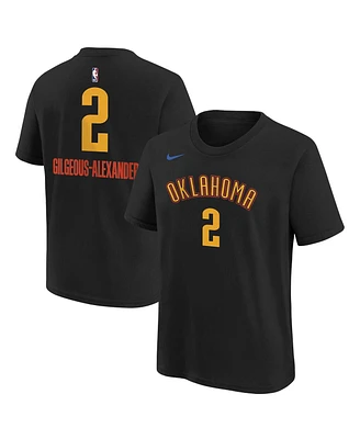 Nike Big Boys and Girls Shai Gilgeous-Alexander Black Oklahoma City Thunder 2024/25 Edition Name Number T-Shirt