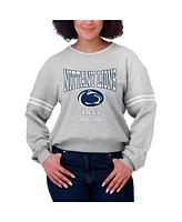 Wear by Erin Andrews Women's Heather Gray Penn State Nittany Lions Classic Stripe Pullover Sweater