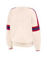 Wear by Erin Andrews Women's Cream Philadelphia Phillies Stripe Pullover Sweater