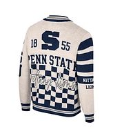 Colosseum Women's Cream Penn State Nittany Lions Jacquard Full-Zip Sweater