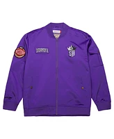 Mitchell & Ness Men's Purple Sacramento Kings Hardwood Classics Nights Team Leader Satin Full-Zip Jacket