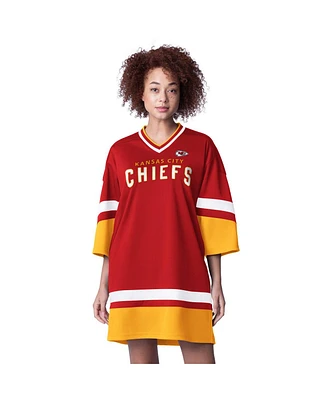 Starter Women's Red Kansas City Chiefs Slap Shot 3/4 Sleeve Sneaker Dress