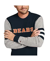 Tommy Hilfiger Men's Navy/Heather Gray Chicago Bears Acrylic Crewneck Pullover Sweatshirt