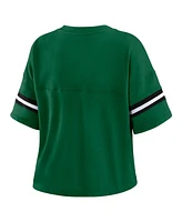 Wear by Erin Andrews Women's Hunter Green Milwaukee Bucks Plus Color Block Boxy V-Neck T-Shirt