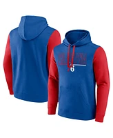 Logo Athletic Men's Royal Philadelphia 76ers Outline Colorblock Pullover Hoodie