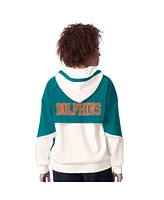 Starter Women's White Miami Dolphins Scrimmage Full-Zip Hoodie