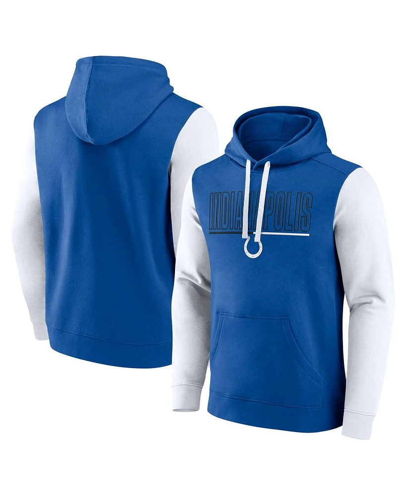 Fanatics Men's Royal/White Indianapolis Colts Outline Pullover Hoodie