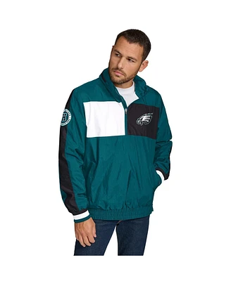 Tommy Hilfiger Men's Green Philadelphia Eagles Gael Lightweight Half-Zip Hoodie Jacket