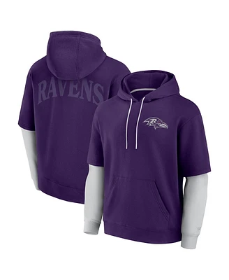 Fanatics Men's and Women's Purple Baltimore Ravens Sleek Elements Pullover Hoodie