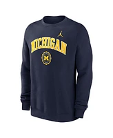 Jordan Men's Navy Michigan Wolverines Arched Seal Pullover Sweatshirt