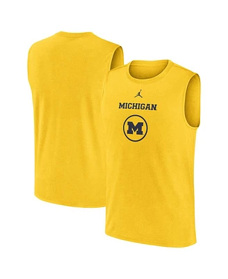 Jordan Men's Maize Michigan Wolverines On-Court Basketball Practice Legend Sleeveless T-Shirt